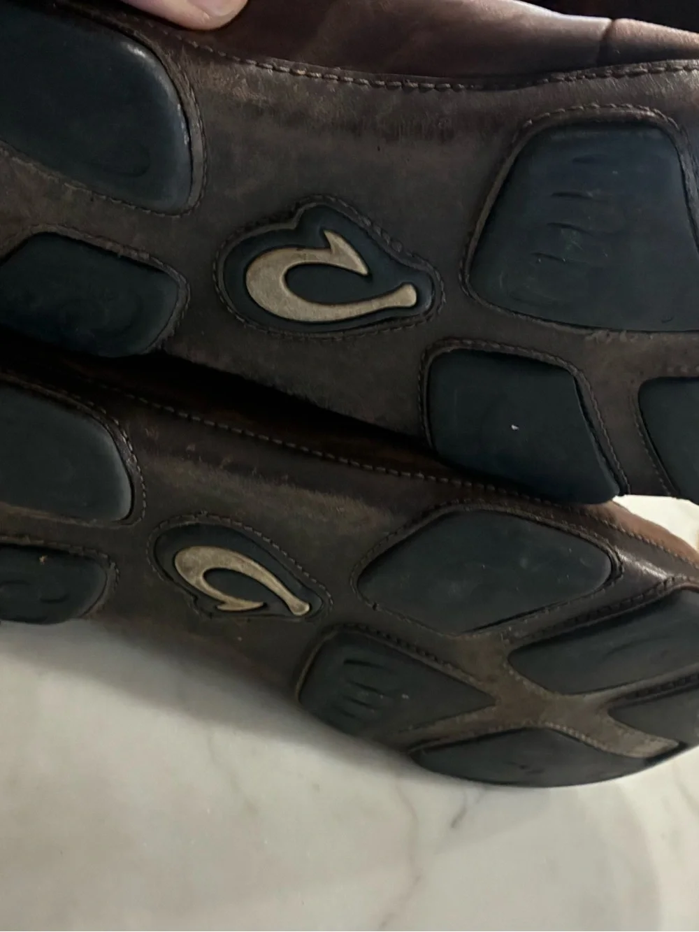 Olukai Shoes Men's Size 10 Brown Leather Loafers, Has Wear Casual Comfort